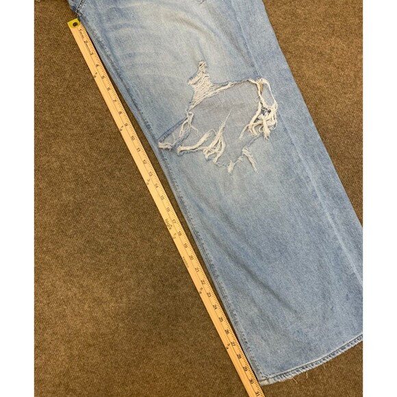 American Eagle Jeans Womens 16 High Rise Skater Wide Leg Y2K Distressed Denim - Picture 5 of 9